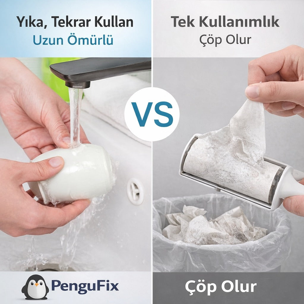 Sevimli Penguen Tüy Temizleyici Rulo