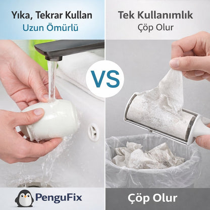 Sevimli Penguen Tüy Temizleyici Rulo