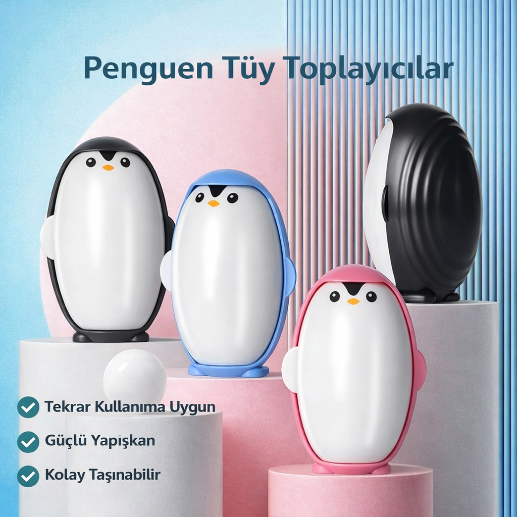 Sevimli Penguen Tüy Temizleyici Rulo